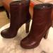 Nine West Shoes | New Stylish Platform Booties With Walnut Heel | Color: Brown | Size: 9