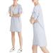 Madewell Dresses | Madewell Stripe Lace-Up Sleeve Shirt Dress Size Xs | Color: Blue/White | Size: Xs