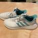 Adidas Shoes | 7.5 Women’s Adidas White And Aqua. Worn Once | Color: White | Size: 7.5