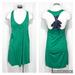 Anthropologie Dresses | Anthropologie Lilka Bow Tie Back Sleeveless Dress Kelly Green Navy Blue Medium | Color: Blue/Green | Size: M