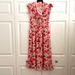 Kate Spade Dresses | Nwt Kate Spade Nouveau Bloom Ruffle Hem, Tie Dress | Color: Cream/Pink | Size: S