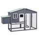 Chicken Coop with Nest Box Grey and White Solid Fir Wood