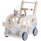 ROBUD Wooden Baby Walker for Toddlers, Wooden Baby Toys Push Along Baby Educational Toy Activity Walkers, Motor Skills Walker Baby Gifts for Boys Girls 6-12 Months-1-2 Year Old Babies(Holiday Bus)