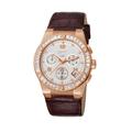 ESPRIT Collection Pherousa Women's Quartz Watch with White Dial Chronograph Display and Brown Leather Strap EL101822F07