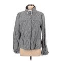 Ann Taylor LOFT Jacket: Below Hip Gray Print Jackets & Outerwear - Women's Size Medium