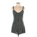 Urban Outfitters Casual Dress - Mini V Neck Sleeveless: Green Dresses - Women's Size Large