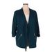 Maurices Blazer Jacket: Mid-Length Teal Solid Jackets & Outerwear - Women's Size 2X