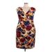 Lauren by Ralph Lauren Casual Dress - Mini V Neck Sleeveless: Gold Floral Dresses - Women's Size 22