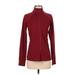 Fabletics Track Jacket: Burgundy Solid Jackets & Outerwear - Women's Size Small