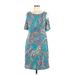 RN Studio By Ronni Nicole Casual Dress: Teal Print Dresses - Women's Size 6