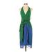 BCBGMAXAZRIA Casual Dress - Midi Plunge Sleeveless: Green Dresses - Women's Size 2