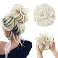 Hair Chignon 1 Pack Synthetic Bun Hair Extensions Messy Curly Wig Donut Hair Bun with Elastic Rubber Band Hair Bun for Women Messy Bun Hair Piece (Size : 1 PC, Color : Platinum Blonde)