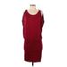 Max Studio Casual Dress - Mini: Burgundy Solid Dresses - Women's Size Small