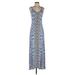 Mossimo Casual Dress - A-Line Scoop Neck Sleeveless: Blue Dresses - Women's Size Small