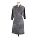 J. McLaughlin Casual Dress - Wrap: Gray Marled Dresses - Women's Size Medium