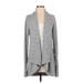 Athleta Cardigan Sweater: Gray Color Block Sweaters & Sweatshirts - Women's Size X-Small