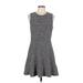 Theory Casual Dress - Mini High Neck Sleeveless: Gray Dresses - Women's Size 12