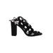 Wild Diva Heels: Black Solid Shoes - Women's Size 9 - Open Toe
