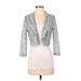 R&M Richards Jacket: Mid-Length Silver Jackets & Outerwear - Women's Size Small