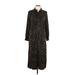 Richard Allan x H&M Cocktail Dress Collared Long Sleeve: Brown Dresses - Women's Size 10