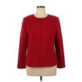 Talbots Blazer Jacket: Below Hip Red Solid Jackets & Outerwear - Women's Size 14