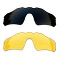 SOODASE For Oakley Radar EV Path Sunglasses Black/Transparent Yellow 2 Pairs Replacement Lenses