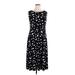 Jessica Howard Casual Dress - A-Line Crew Neck Sleeveless: Black Polka Dots Dresses - Women's Size 16