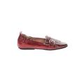 FitFlop Flats: Slip On Stacked Heel Casual Burgundy Shoes - Women's Size 42 - Almond Toe