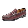 Marttely Formal Shoes for Men Black Leather Size 9.5-UK Bordeaux Cherry-red Penny Loafers Business Shoes Smart Goodyear Welted Leather Sole Comfortable Beautiful Elegant Slip-On Office Shoes Classic