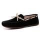 Men's Loafers Shoes Boat Shoes Round Toe Suede Vamp Moccasins Shoes Anti-Slip Flexible Resistant Classic Slip On (Color : Black, Size : 8 UK)