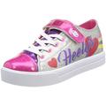 Heelys Girl's Hly-g2w-1666 Wheeled Heel Shoe, Silver Rainbow Heart, 3 UK