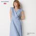 Women's Printed Wrap Sleeveless Dress | Blue | Small | UNIQLO US
