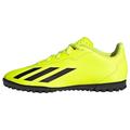 adidas X Crazyfast Club Turf Boots Sneaker, Solar Yellow/Core Black/Cloud White, 5.5 UK Child