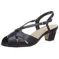 Van Dal Libby II Wide Fitting Womens Low Heel Leather Dress Sandals (6.5 UK, Midnight Leather, numeric_6_point_5)
