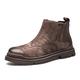 HIJAN Chelsea Boots For Men Carved Brogue Win Tip Burnished Toe Elastic Bandage Slip On Anti-slip Waterproof Wearable Non Slip Fashion Classic Pull On (Color : Brown, Size : 9 UK)