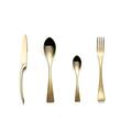 Flatware Sets Cutlery Set of 4 Pieces, Golden Cutlery, Coffee Spoon, Stainless Steel, Titanium-Plated Western Cutlery, Steak Cutlery, Four-Piece Set