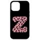 Hülle für iPhone 15 Pro Max Buchstabe Z Gepardenmuster Leopardenmuster Rosa Initiale Zebra Matching