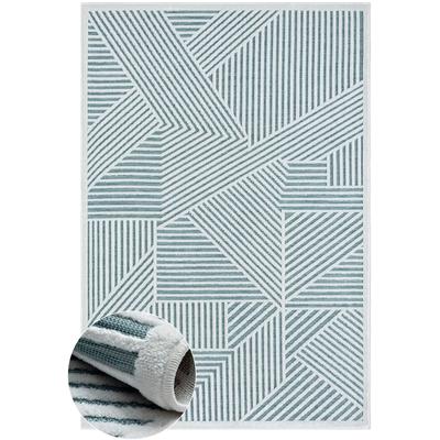 Teppich "Vill Lagerräumung", blau (blau,weiß), B:160cm H:8mm L:230cm, Polypropylen, MYFLAIR MÖBEL & ACCESSOIRES, Teppiche, modernes Design, Hoch-Tief Effekt, Outdoor geeignet, Balkon, Terrasse Image