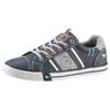 Sneaker MUSTANG SHOES, Herren, Gr. 44, grau (dunkelblau, hellgrau), Lederimitat, sportlich, Schuhe, mit kontrastreichen Details, Freizeitschuh, Halbschuh, Schnürschuh