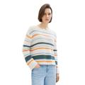 Strickpullover TOM TAILOR Gr. XXXL, green orange Damen Pullover Rundhalspullover