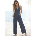 Neckholder-Overall S.OLIVER Gr. 36, N-Gr, blau (dark blue) Damen Overalls Strandoveralls