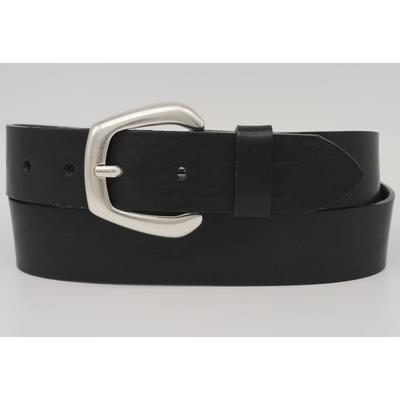 Ledergürtel ANNAMATONI, Damen, Gr. 110, schwarz, Rindsleder, unifarben, casual, Gürtel, mit silberner Schließe Image
