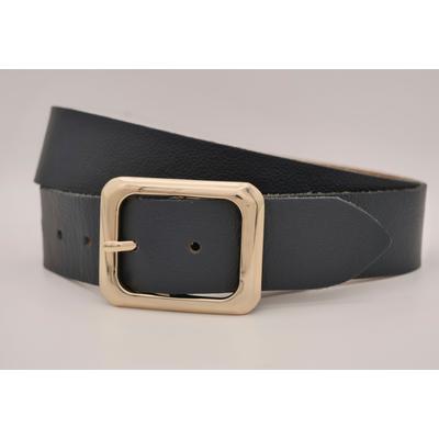 Ledergürtel ANNAMATONI, Damen, Gr. 105, blau (marine), Rindsleder, unifarben, casual, Gürtel, mit goldener Schließe Image