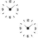 Alipis 2pcs Round Silent Clock Clocks Digital Wall Clock Number Wall Clock Dial Clock Decorative Clock Silent Wall Clock Simple 3d Big Wall Clock