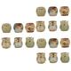 POPETPOP 18 Pcs Owl Flower Pot Mini Clay Pots Ceramic Flower Pots Bowl Ceramic Vase Large Ceramic Flowerpot Chicken Feeder Tiny Container Animal Mini Small Succulent Pots Plant Bonsai Pot