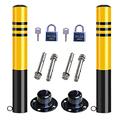 LXYDPZ Parking Bollards with Lock, Parking Barrier Space Saver, Metal Sign Posts Steel Safety Bollard Traffic Pole(Size:500x76mm) (750x76mm) (650x76mm) (600x76mm)