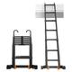 6.3m/5.9m/5.5m/5.1m/4.7m/3.9m/3.5m/2.7m/2.3m Tall Telescoping Ladder with Hooks, Portable Aluminum Black Telescopic Ladders With Stabiliser Bar, for Rooftop RV Attic Outdoor Indoor Use (2.3m/7.