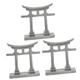 BESPORTBLE 3pcs Garden Micro Landscape Decor Miniatures Lucky Statue Mini House Zen Garden Figurines House Gate Miniature Gate Mini Japanese Torii Gate Miniature Torii Sand Table Stone