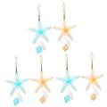 Mipcase 6 Pcs Glass Starfish Pendant Household Decor Blown Glass Wind Chimes Ornaments Outdoor Wind Chimes Nautical Wall Decor Wind Chimes for outside Hanging Wind Beach Summer Sea ​​glass