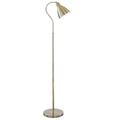 Antique Brass Vintage Retro Adjustable Dome Head Swan Neck Floor Lamp Light | 145cm Height | 1 x ES E27 Lamp Bulb Required | UK Approved | On Off Foot Switch | Industrial Vibe